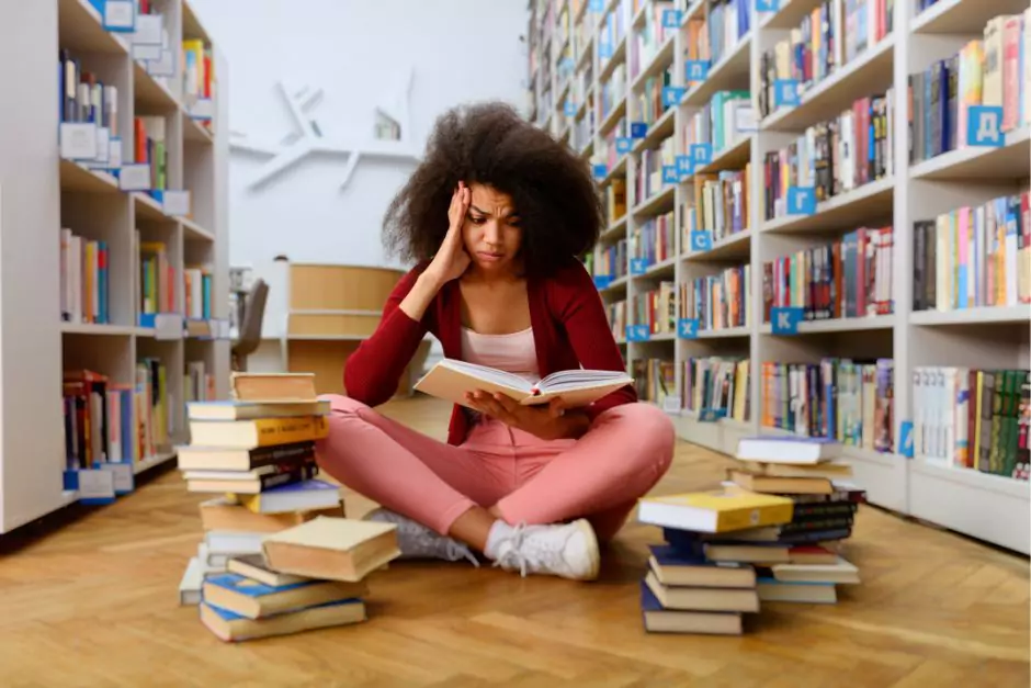 girl stressed with school
